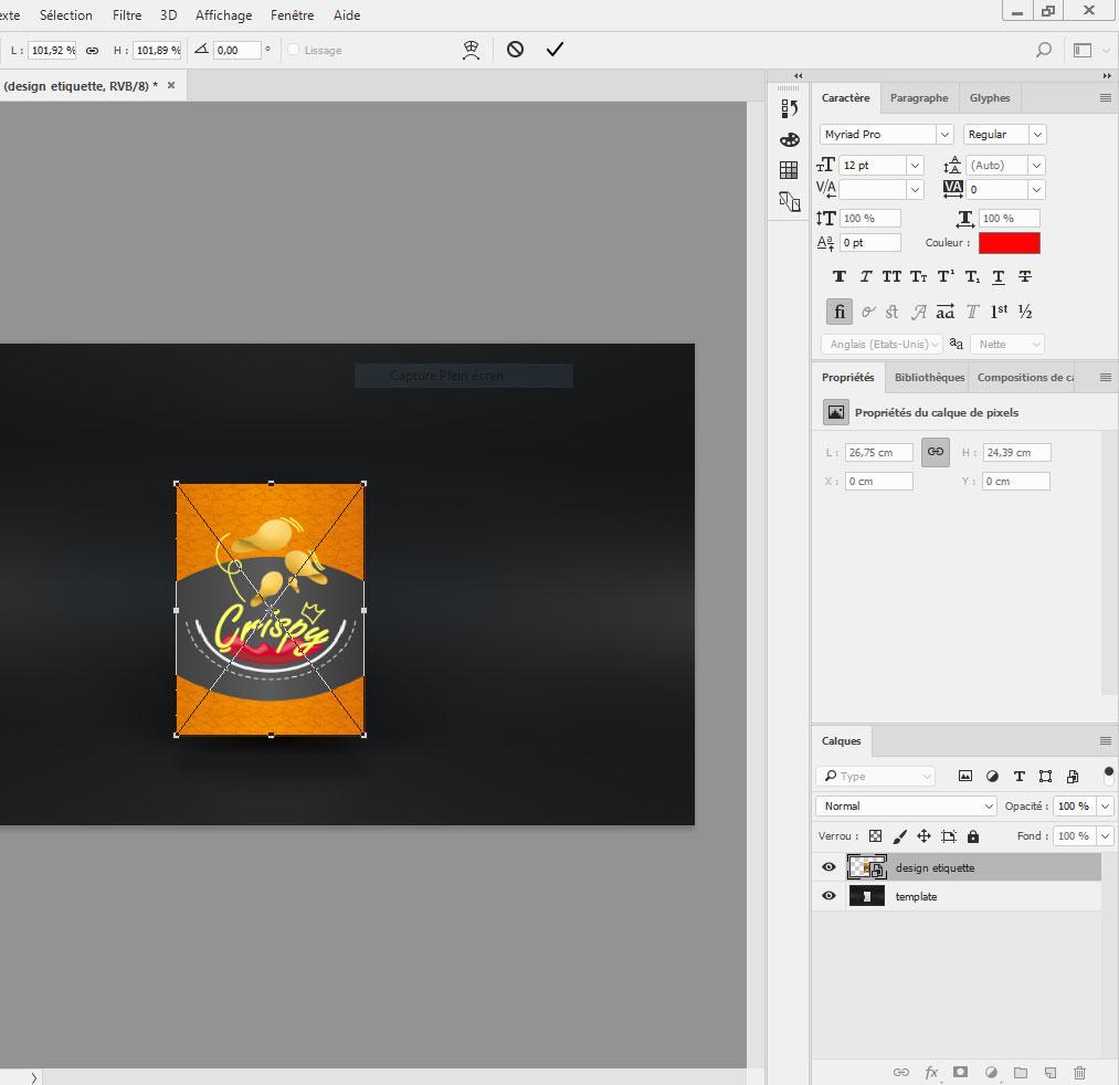 capture d'écran des calques essentiels en mockup avec photoshop
